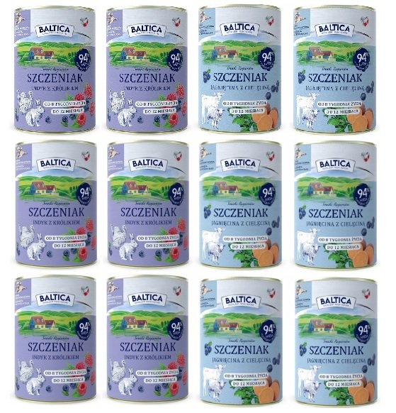 Baltica cielęcina, indyk, jagnięcina, królik junior 400 g × 12