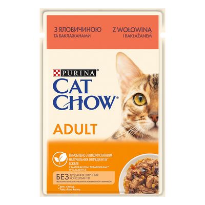Purina Cat Chow wołowina z bakłażanem w galaretce adult 85 g × 26