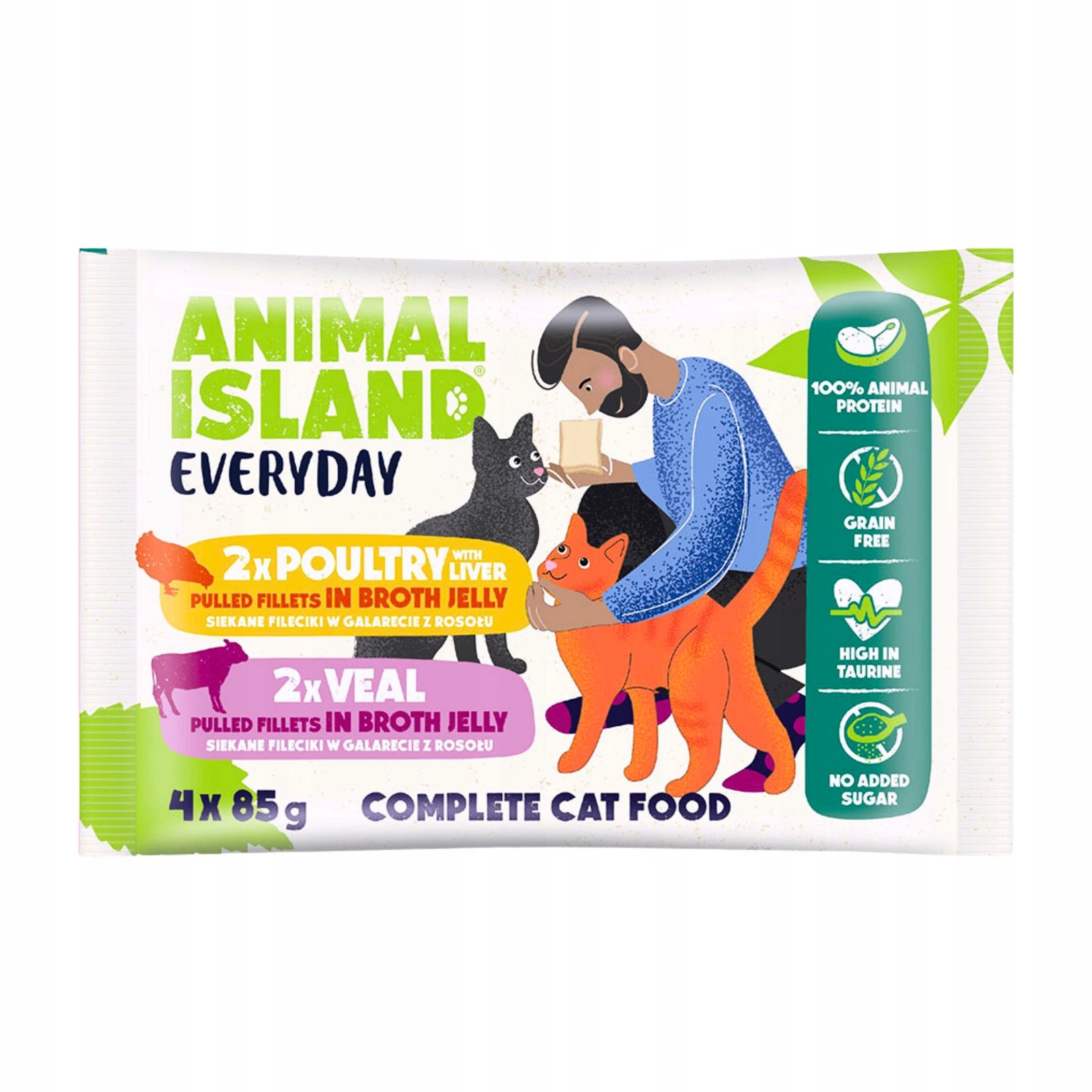 Animal Island Everyday cielęcina, drób, wątróbka w galaretce adult 85 g × 4