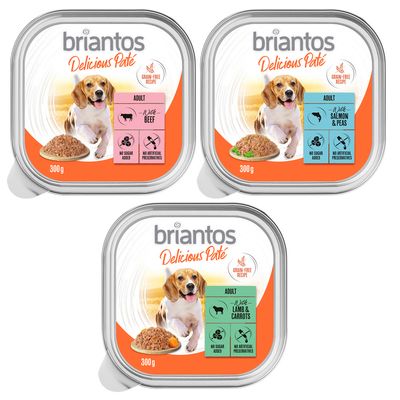 Briantos Delicious Paté jagnięcina, ryba, wołowina adult 300 g × 9