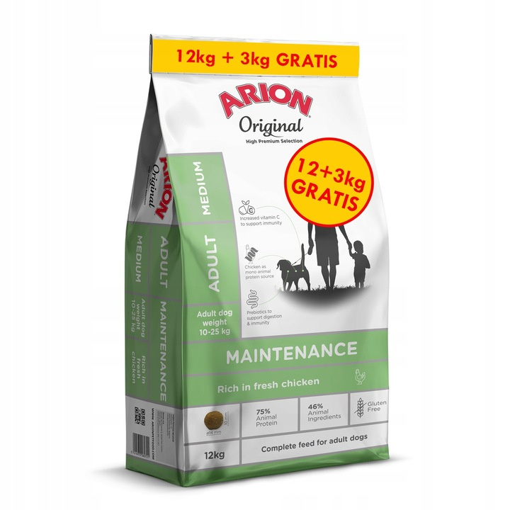 Arion Original kurczak adult średnie rasy 15 kg