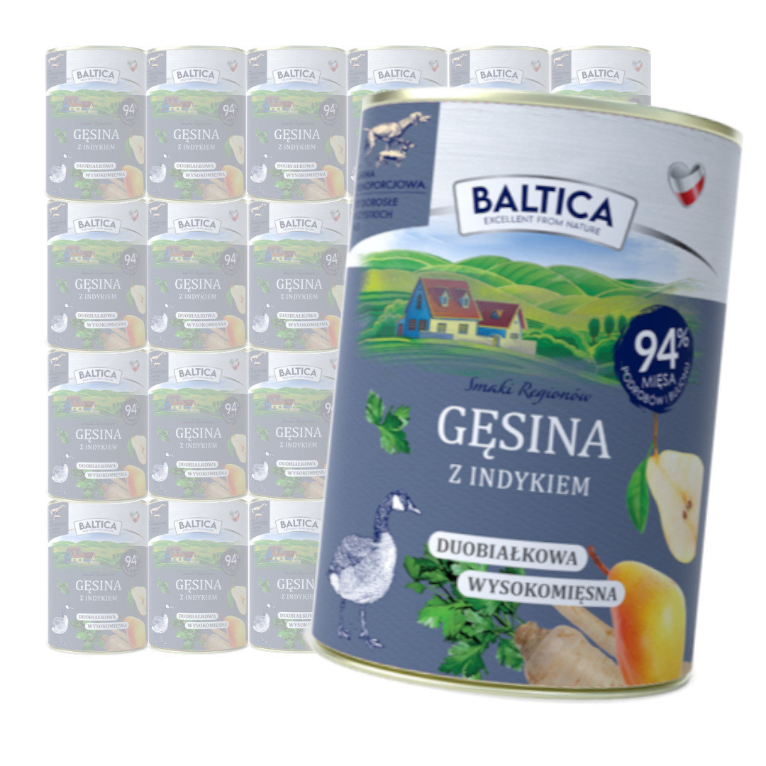 Baltica Smaki regionów gęś, indyk adult 400 g × 24