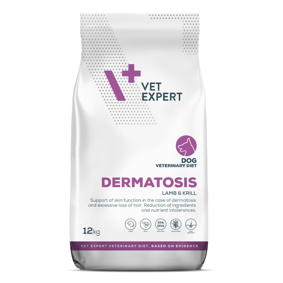 VetExpert Veterinary Diet Derm jagnięcina, kryl 12 kg