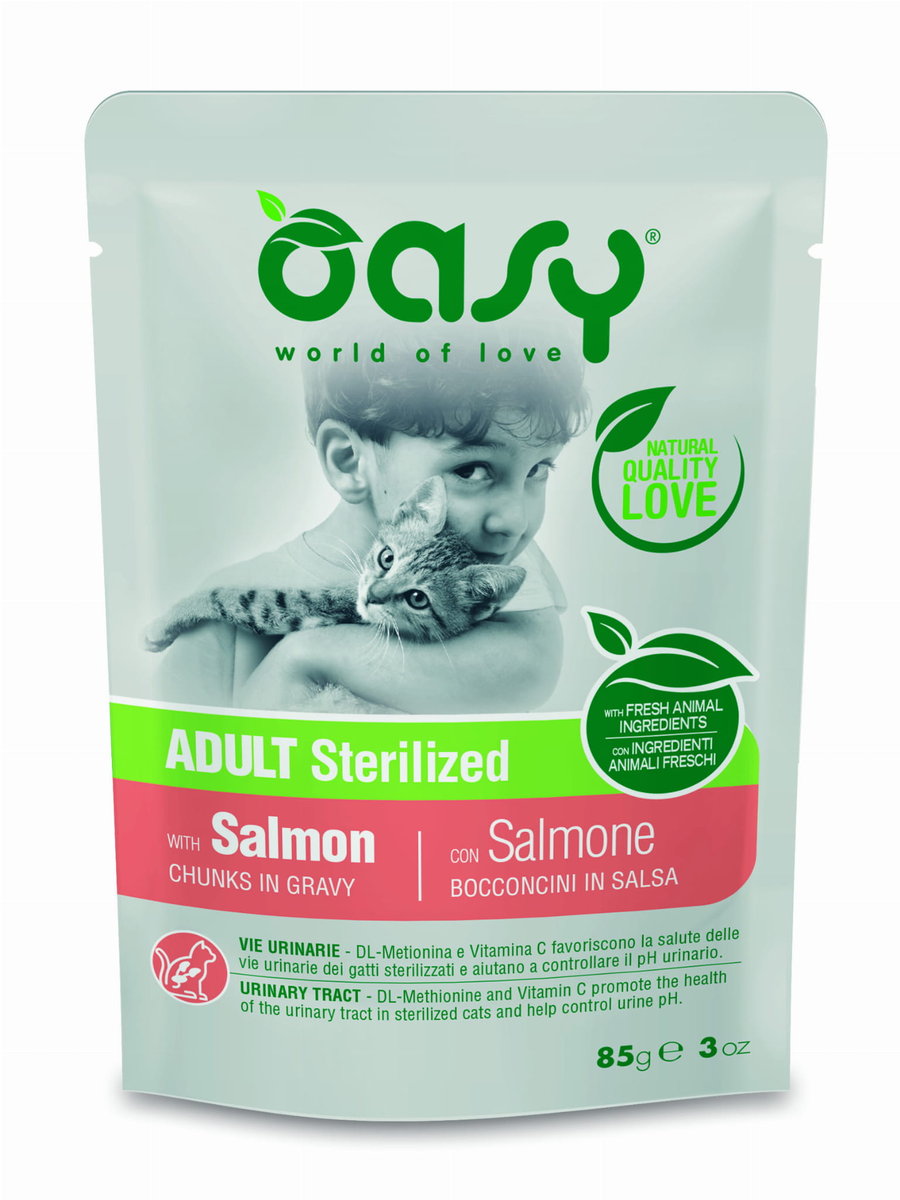 Oasy Lifestage Sterilised łosoś w sosie adult 85 g