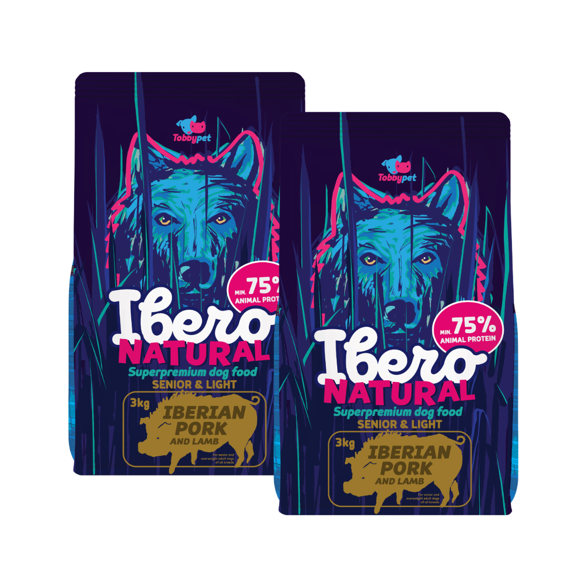 Ibero Natural dziczyzna, jagnięcina z ryżem senior 3 kg × 2