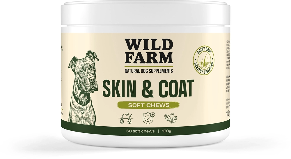 Wild Farm Miękkie Żujki Skin & Coat 3 g × 60