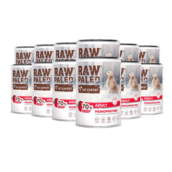VetExpert Raw Paleo wołowina adult 400 g × 12