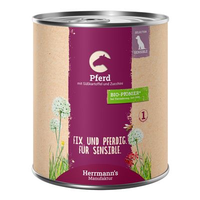 Herrmann's Bio Menu Sensitive konina 800 g × 6