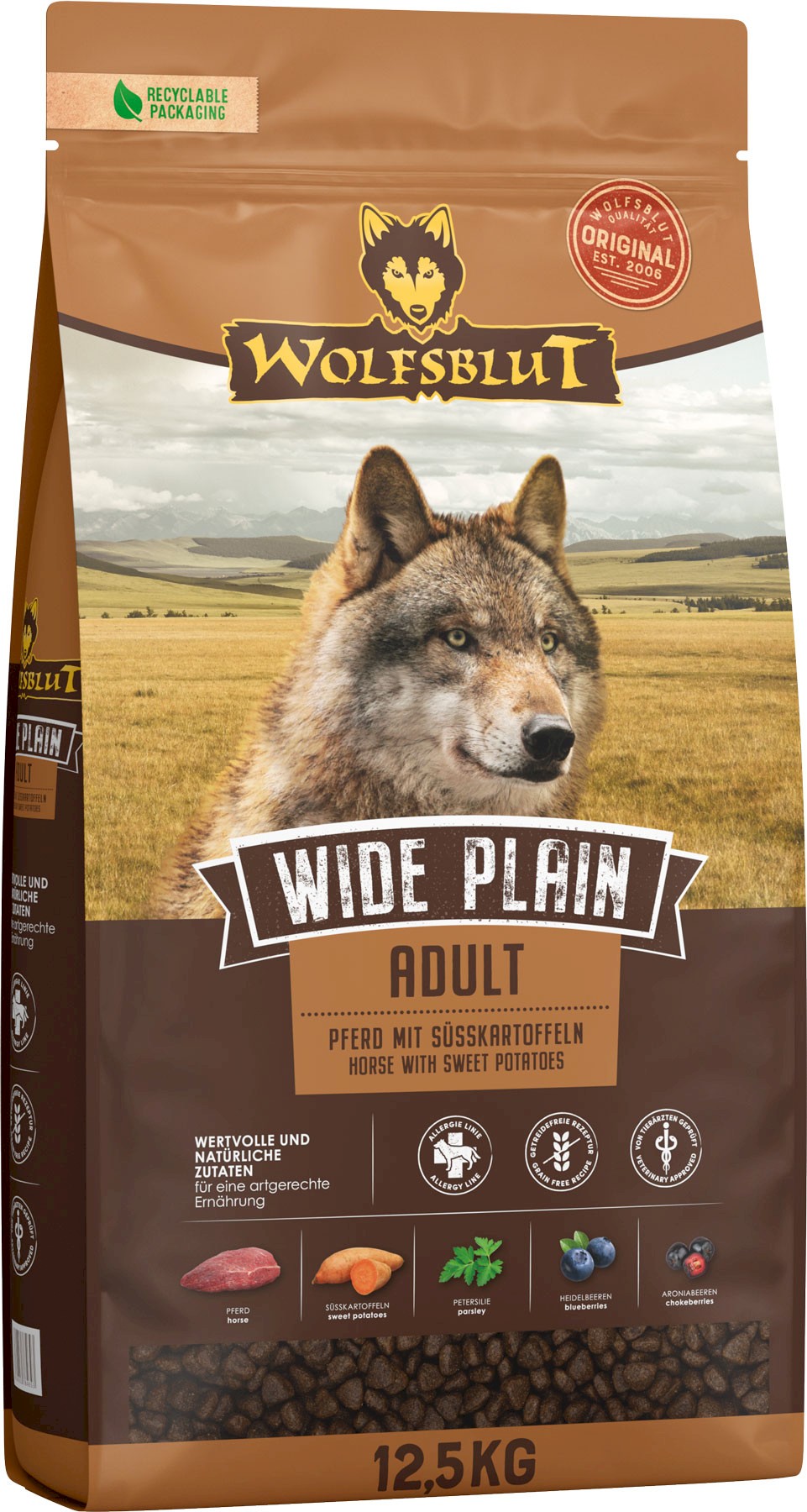 Wolfsblut Wide Plain konina z batatami adult 12,5 kg