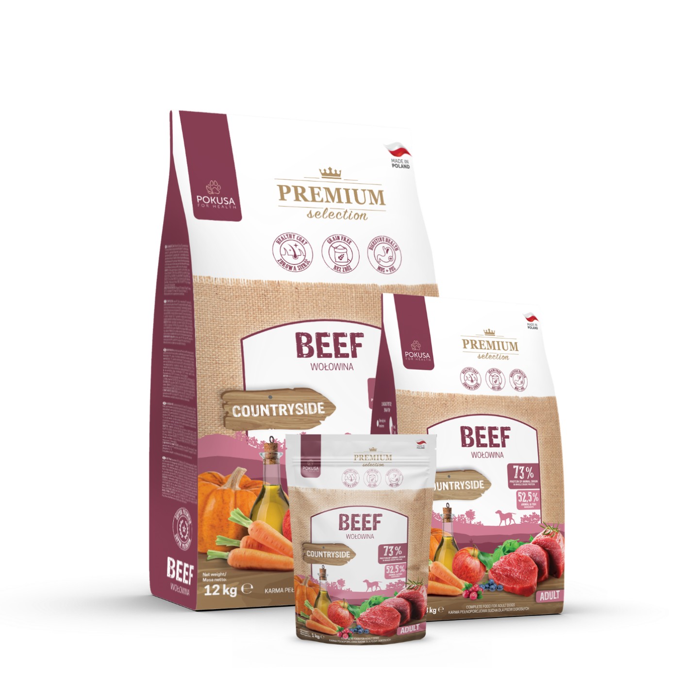 Pokusa Premium Selection wołowina adult 3 kg