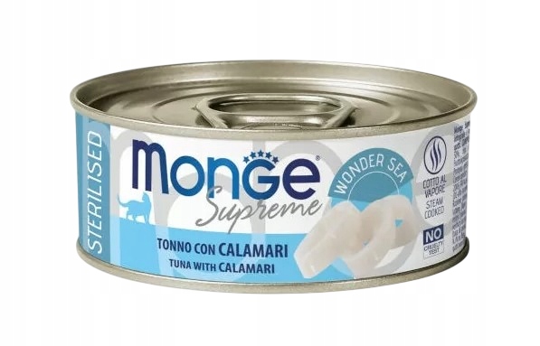Monge Supreme Sterilised tuńczyk z kalmarami kawałki adult 80 g