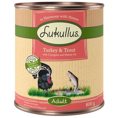 Lukullus Naturkost indyk, pstrąg adult 800 g × 24