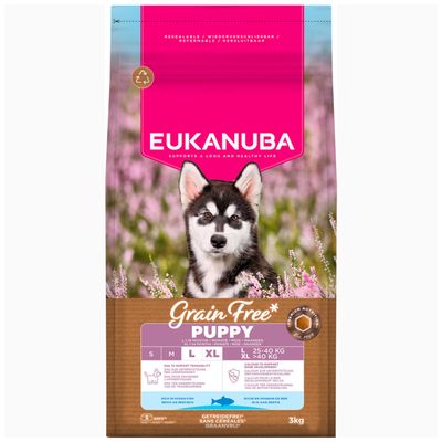 Eukanuba Grain Free ryba morska puppy duże rasy 3 kg × 2