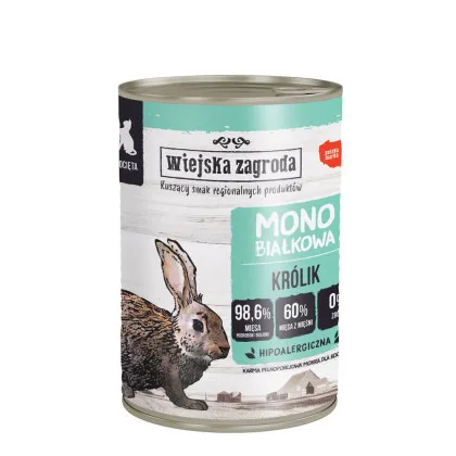 Wiejska Zagroda Mono Sensitive królik w bulionie kitten 400 g