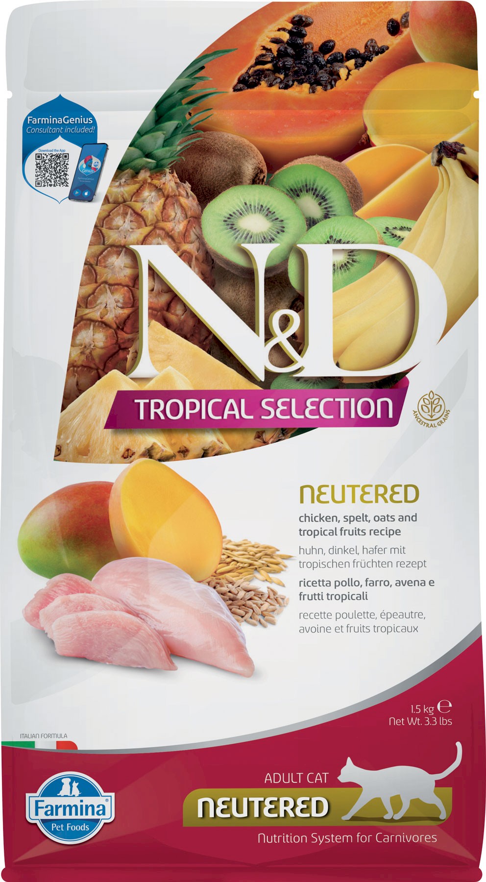 Farmina N&D Tropical Selection Sterilised kurczak adult 1,5 kg