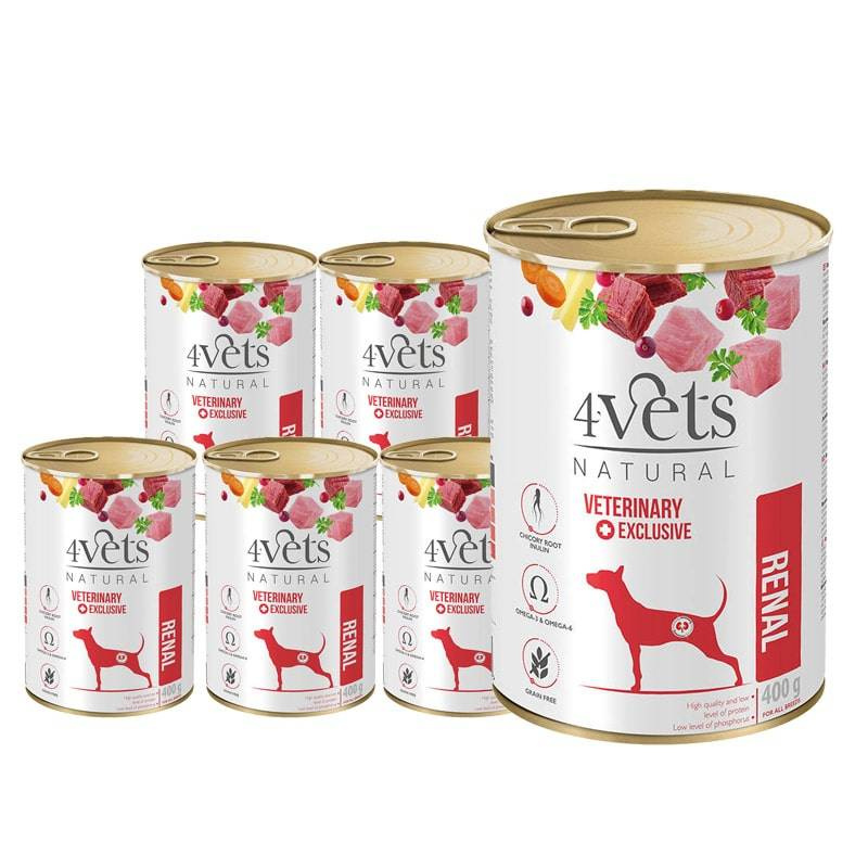 4Vets Natural Renal indyk, jaja, wołowina 400 g × 6
