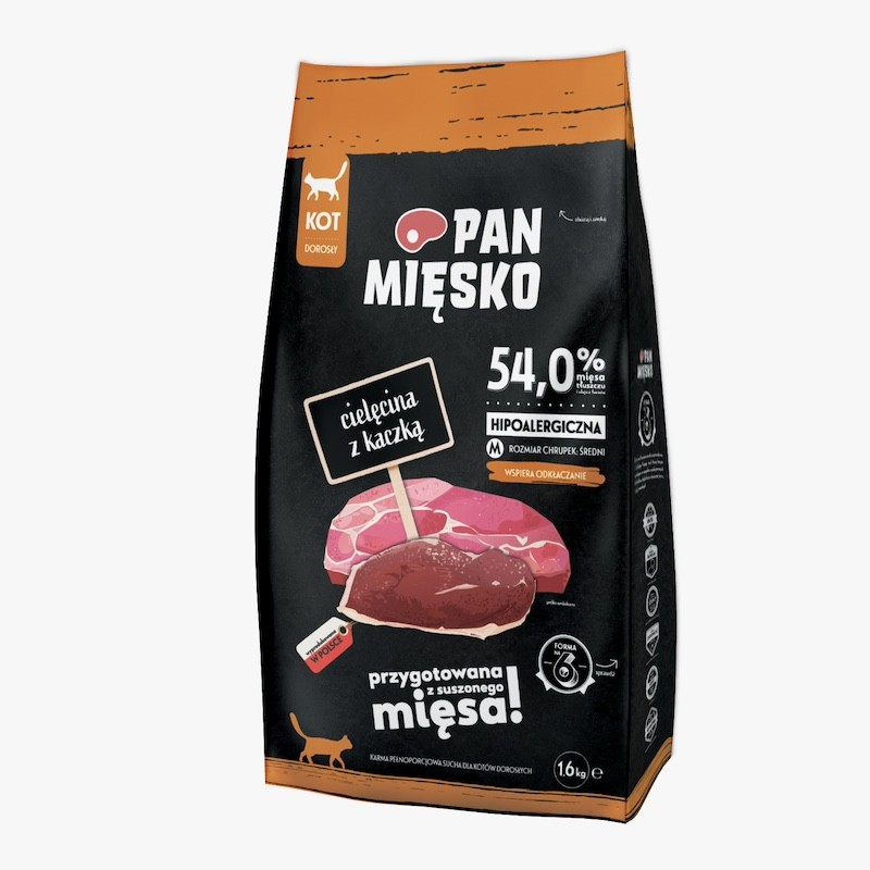 Pan Mięsko Hairball cielęcina, kaczka adult 1,6 kg
