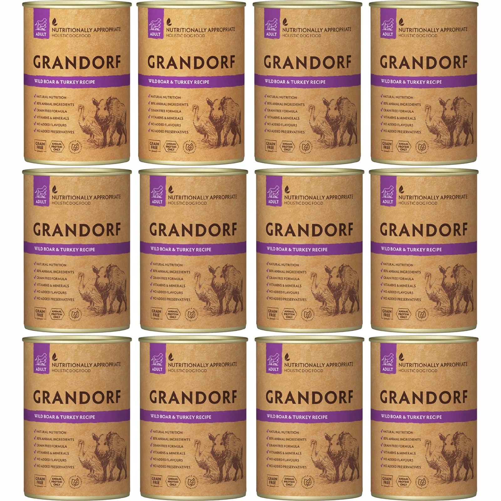 Grandorf dziczyzna, indyk 400 g × 12