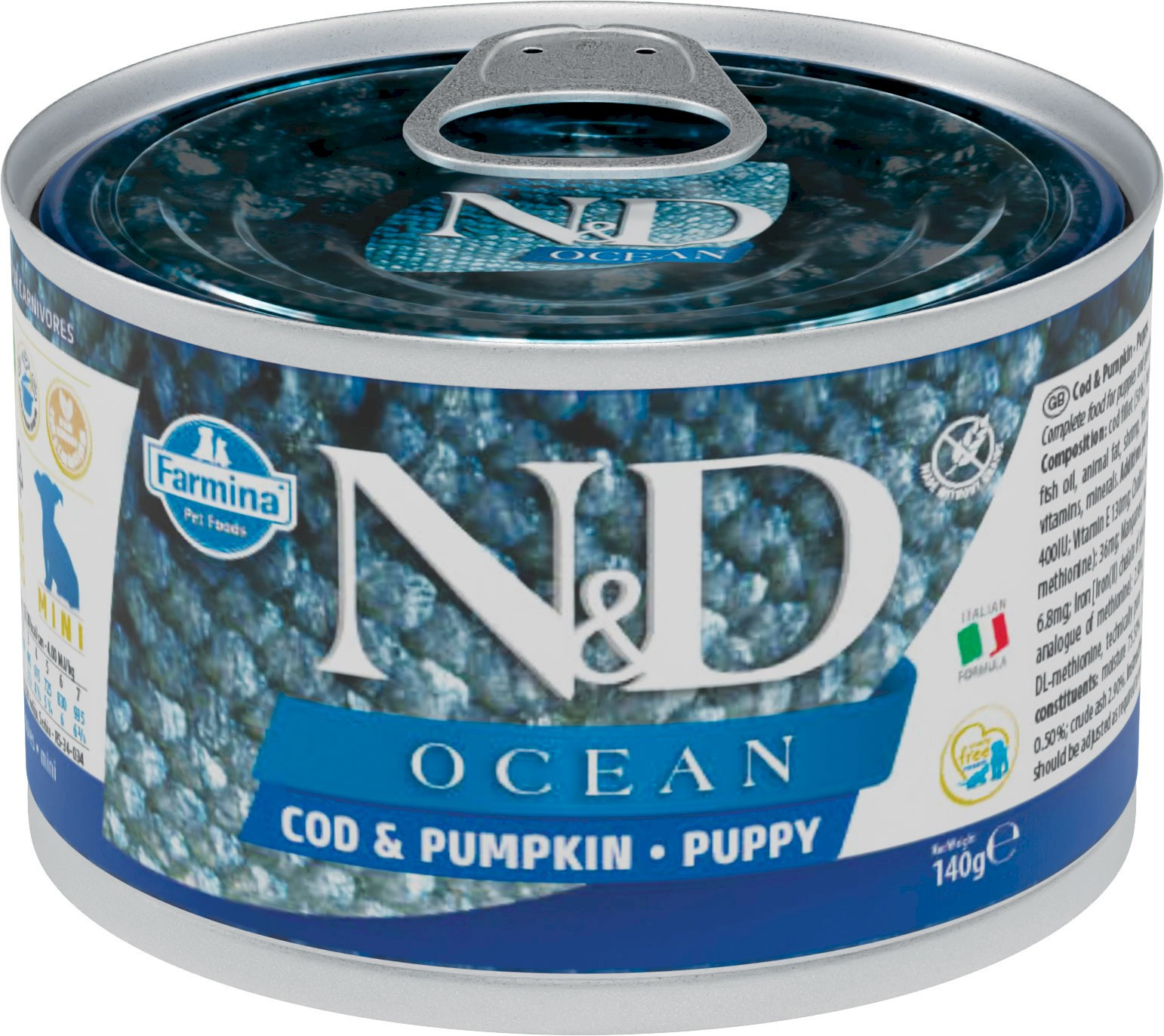 Farmina N&D Ocean dorsz, dynia puppy małe rasy 140 g