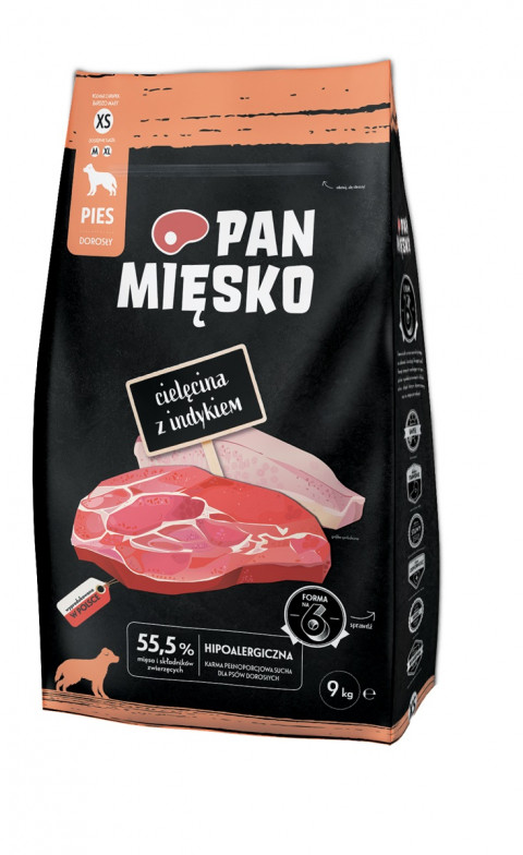 Pan Mięsko cielęcina, indyk adult małe rasy 9 kg