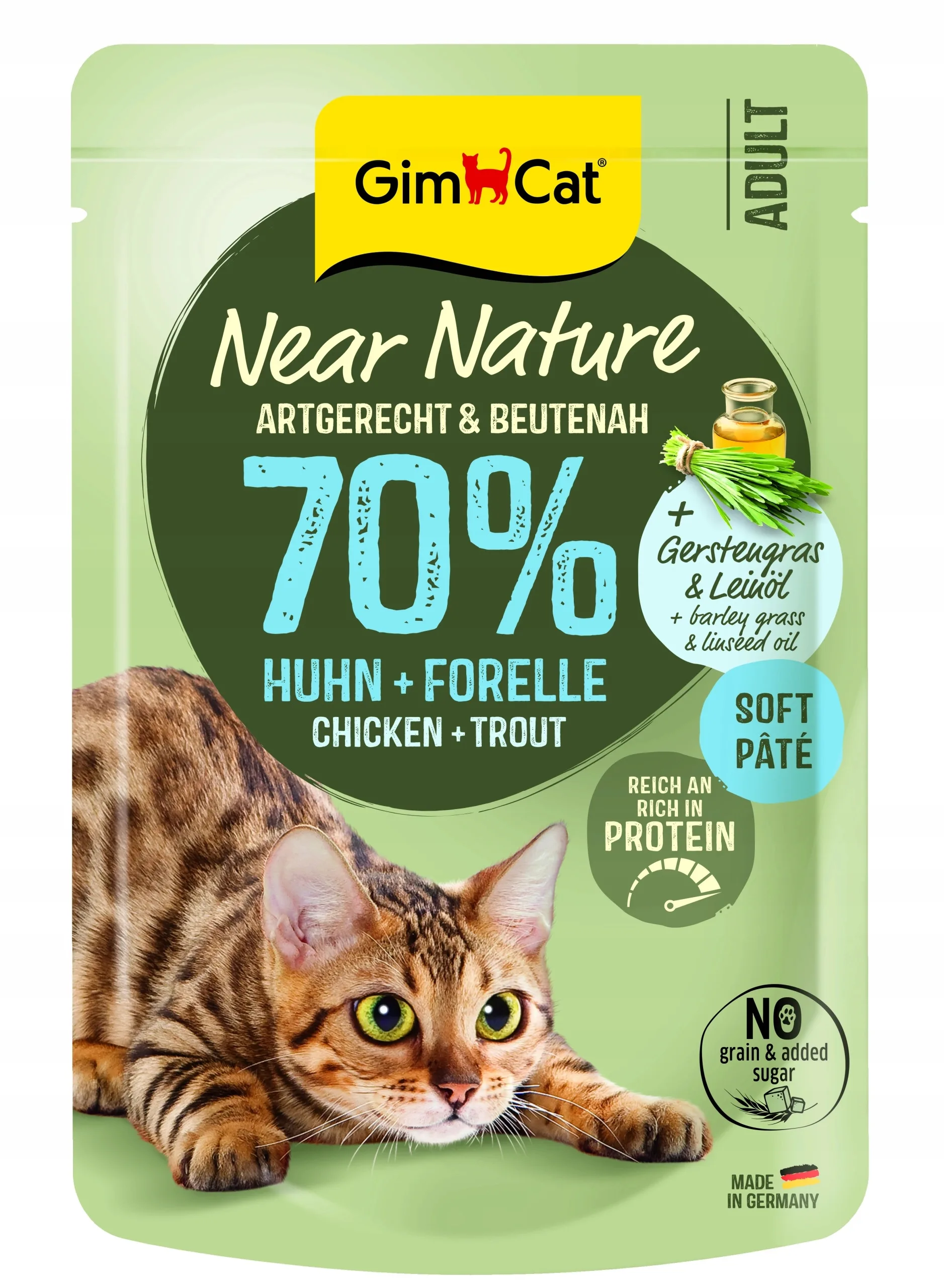 GimCat Near Nature Hairball kurczak, pstrąg pasztet adult 85 g