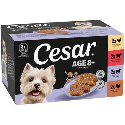 Cesar cielęcina, jagnięcina, kurczak, wołowina senior 150 g × 24