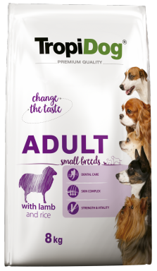 Tropidog Premium jagnięcina z ryżem adult małe rasy 8 kg