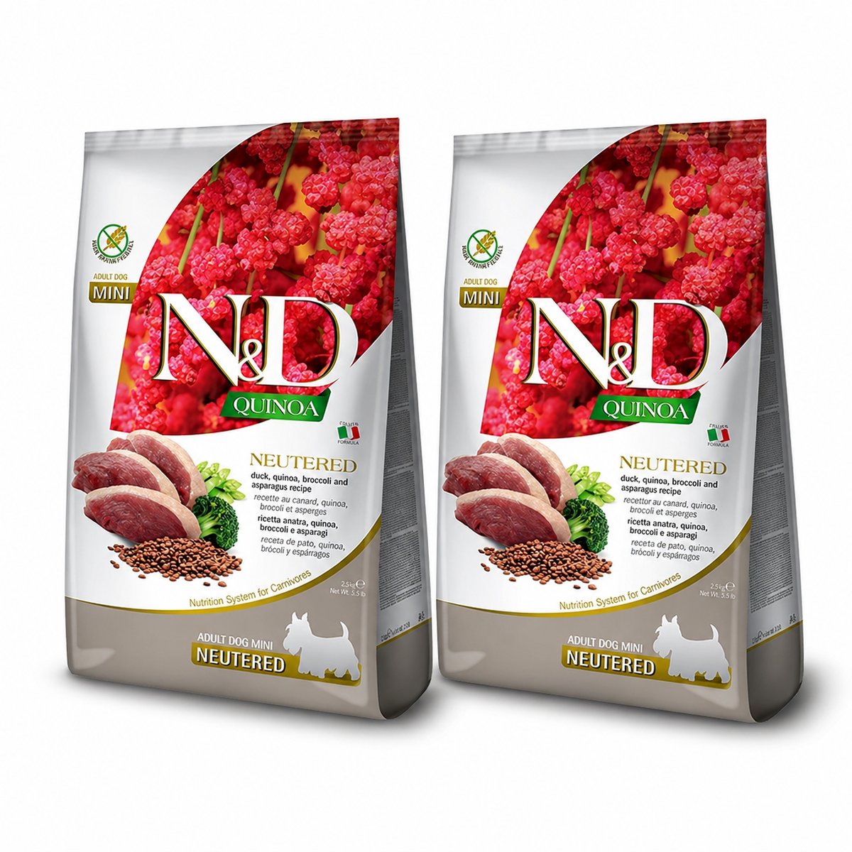 Farmina N&D Quinoa kaczka adult małe rasy 2.5 kg × 2