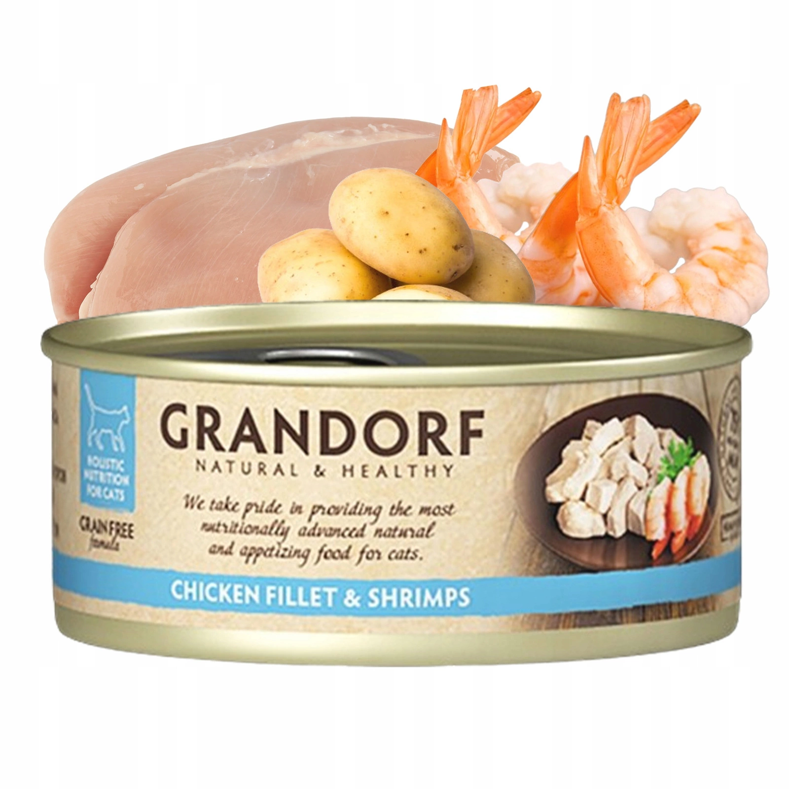 Grandorf kurczak, krewetki kawałki 70 g