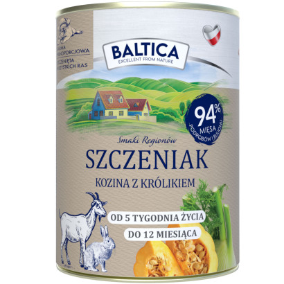 Baltica Smaki Regionów kozina, królik junior 400 g