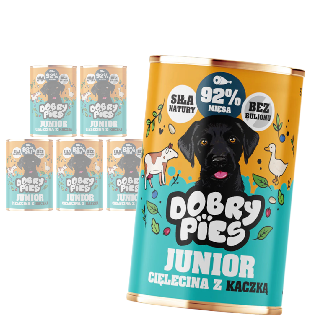 Dobry Pies cielęcina, kaczka junior 400 g × 6