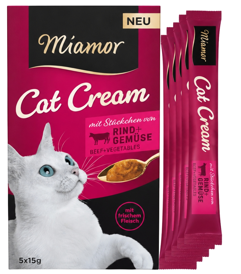 Miamor Cat Cream wołowina z warzywami w sosie 15 g × 5