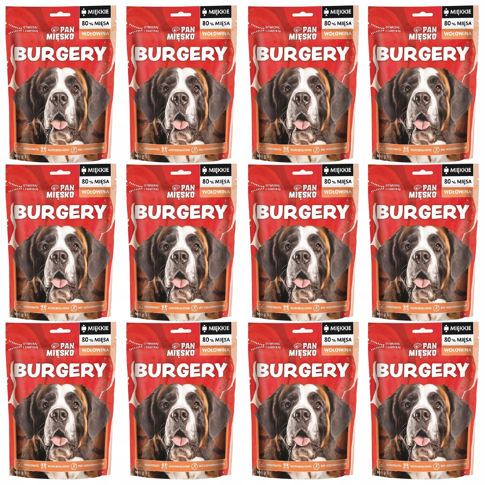 Pan Mięsko Burgery wołowina 100 g × 12