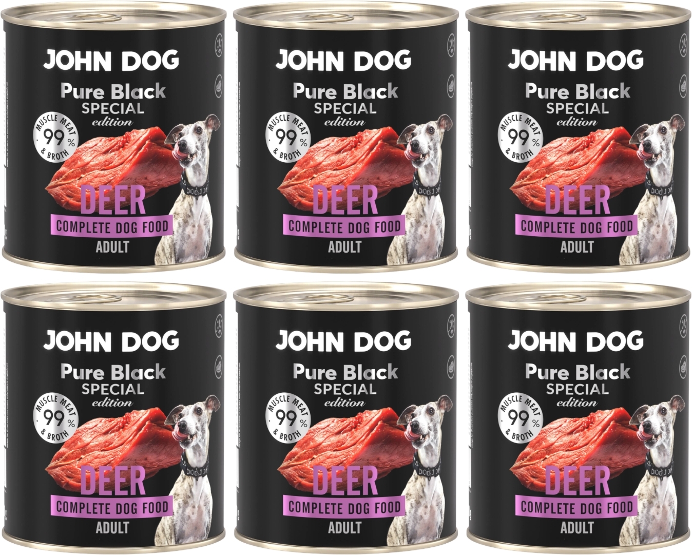 John Dog Pure Black Special Edition jeleń adult 800 g × 6