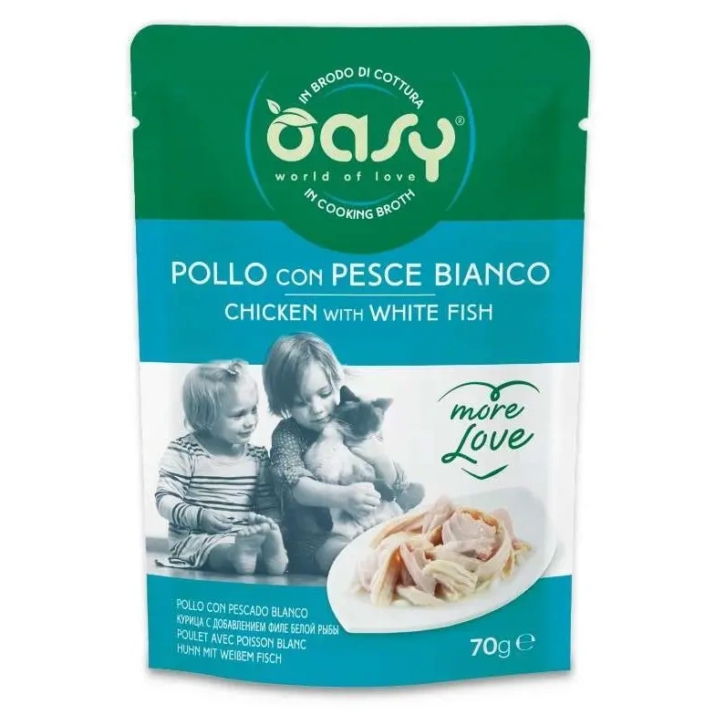 Oasy More Love kurczak z białą rybą w bulionie adult 70 g