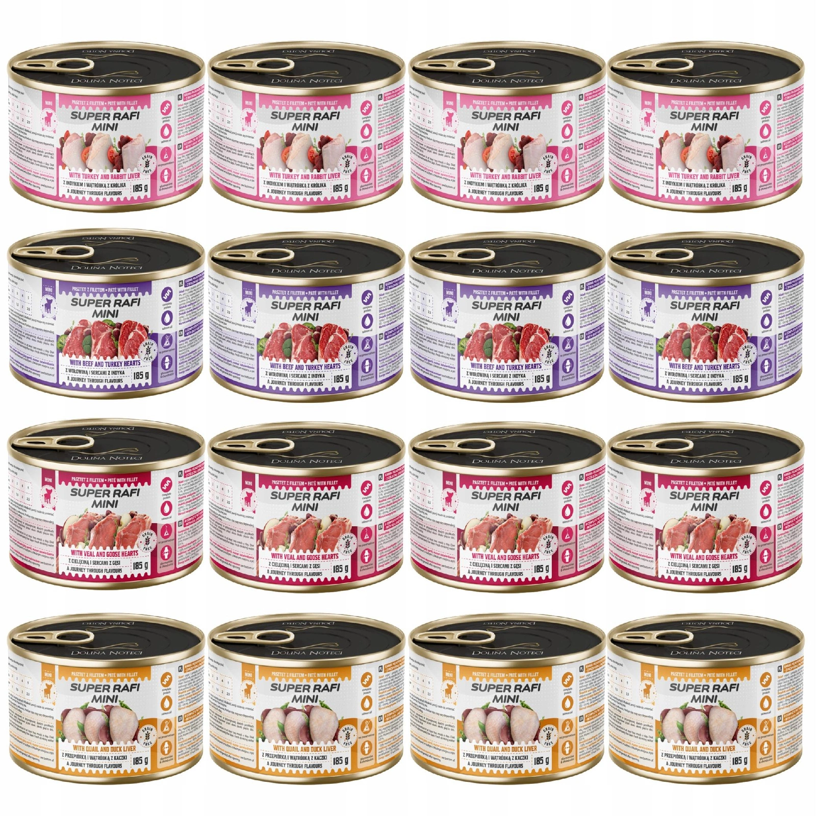 Dolina Noteci Super Rafi Mini mix smaków małe rasy 185 g × 16