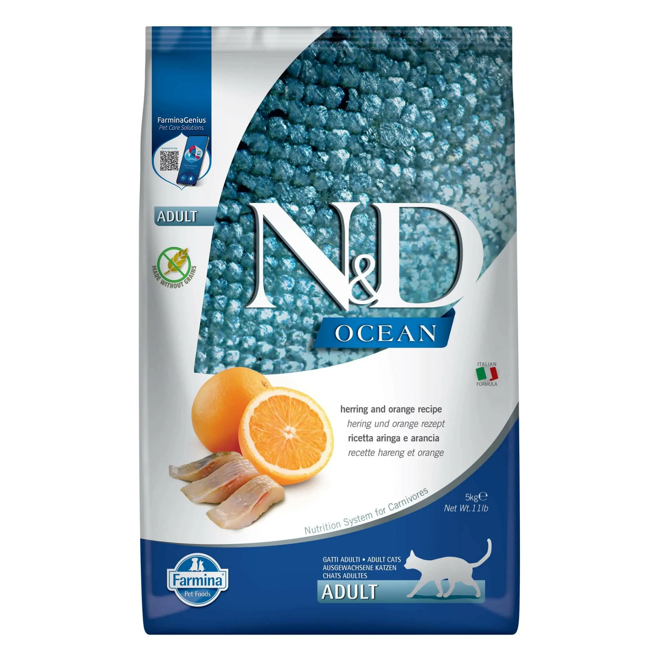 Farmina N&D Ocean Sensitive śledź z pomarańczą adult 5 kg