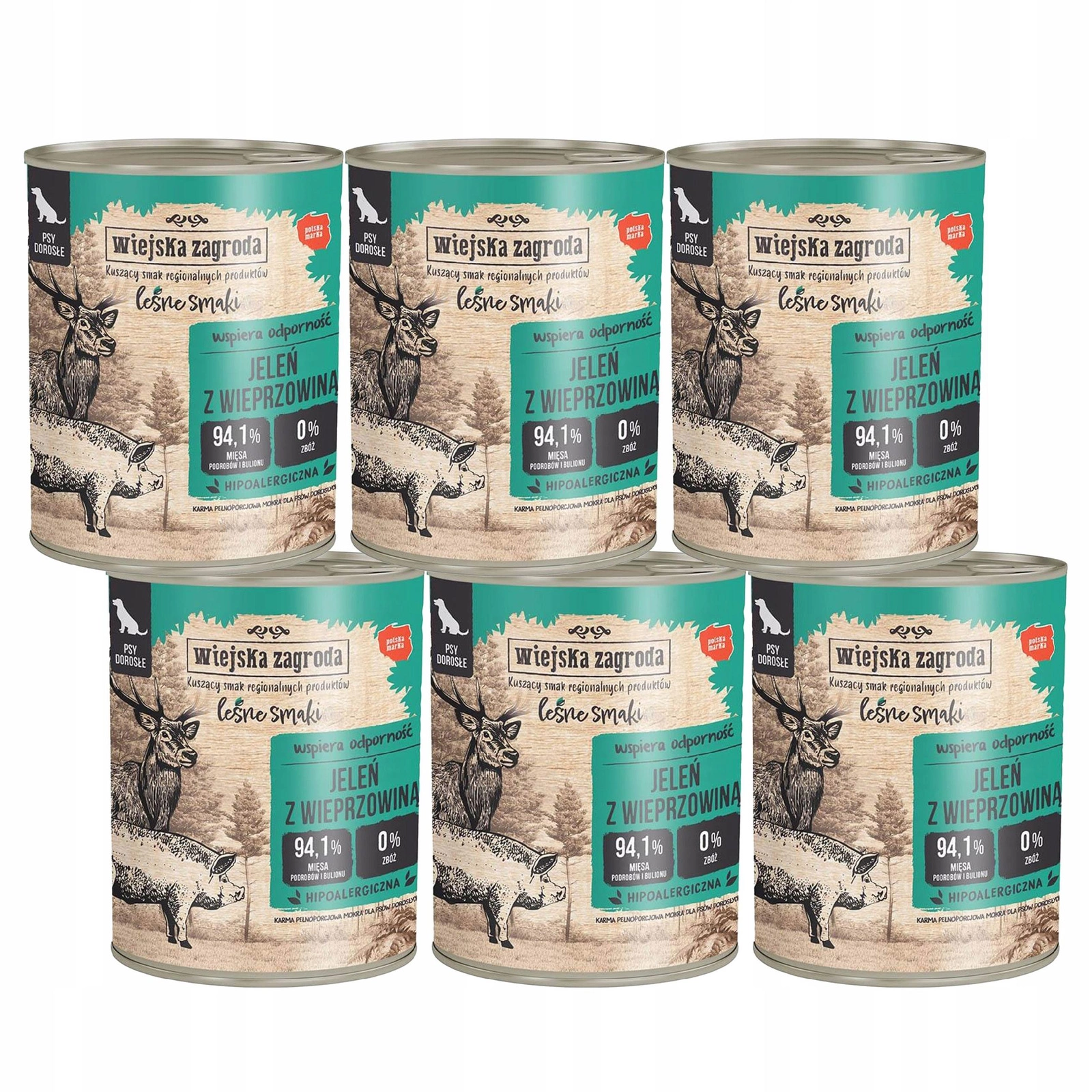 Wiejska Zagroda Leśne Smaki jeleń, wieprzowina 800 g × 6
