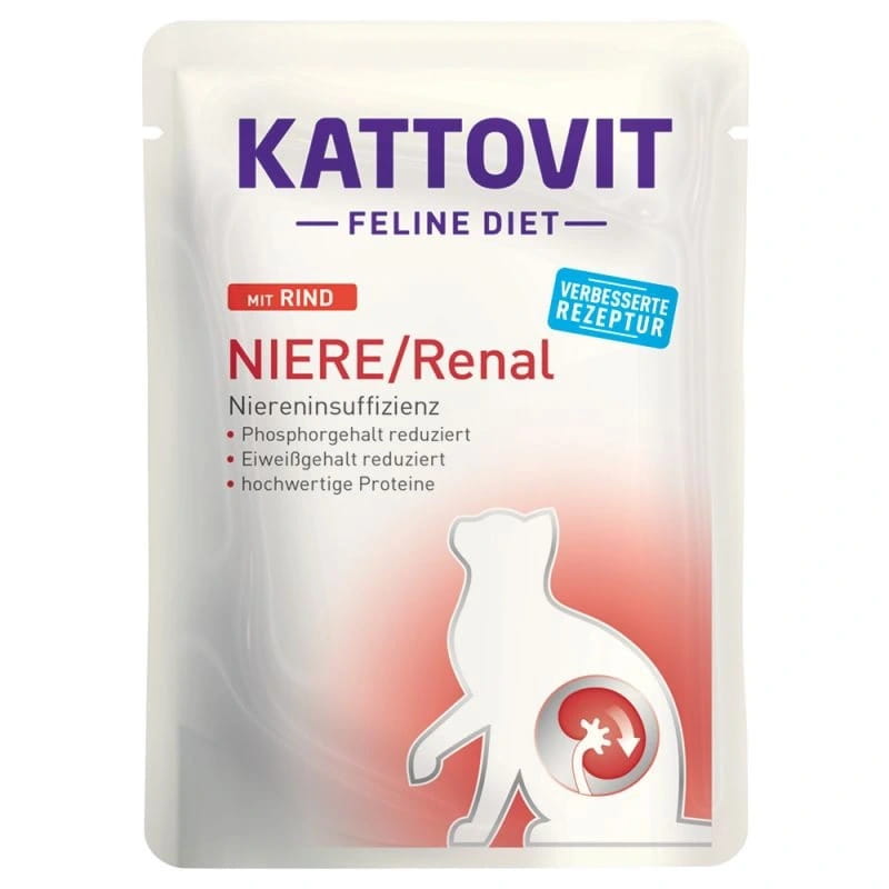 Kattovit Feline Diet Renal wołowina w sosie 85 g
