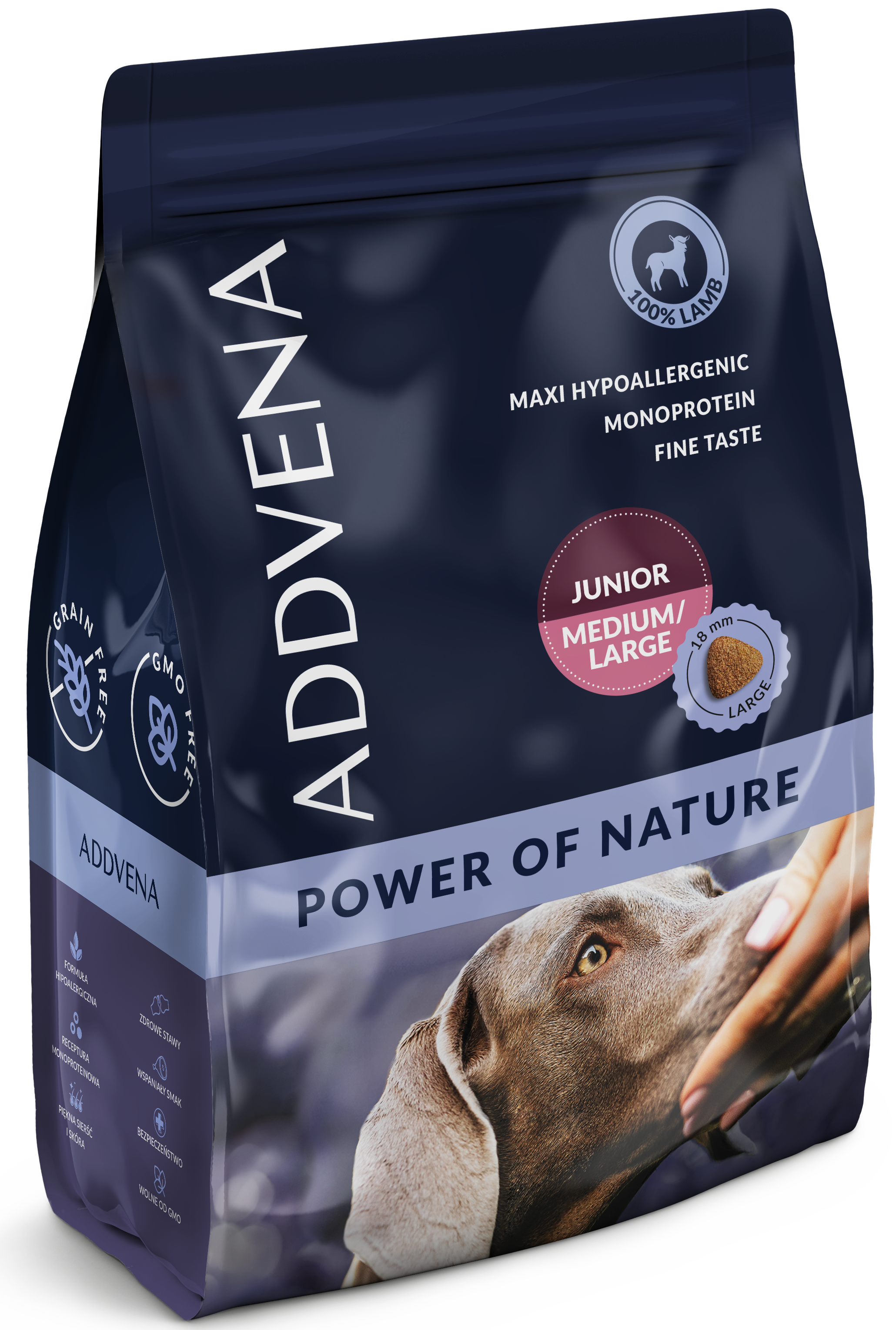 Addvena Power Of Nature jagnięcina junior średnie i duże rasy 2,5 kg