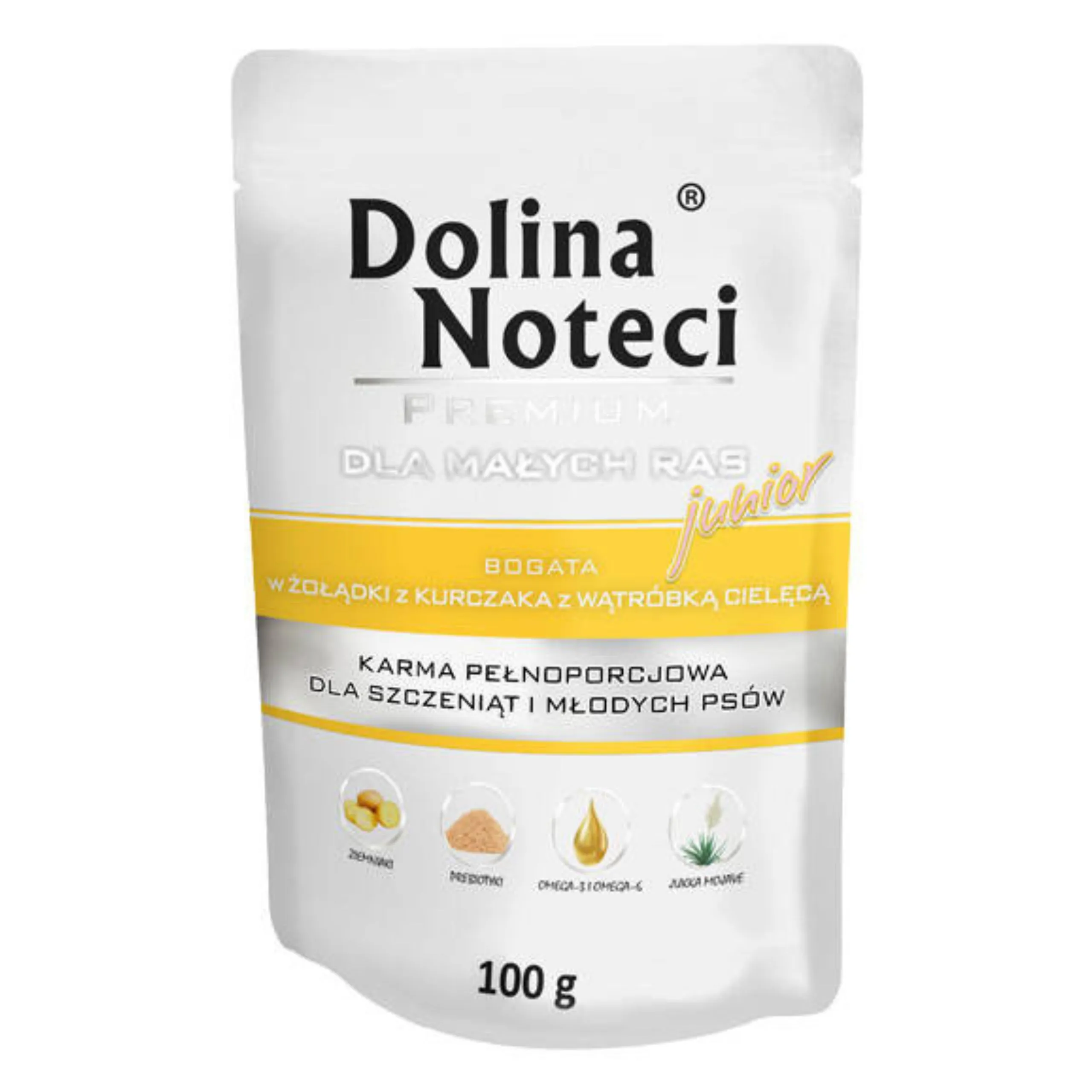 Dolina Noteci Junior cielęcina, kurczak junior małe rasy 100 g