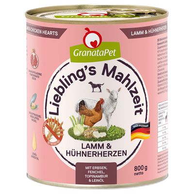 GranataPet Liebling's Mahlzeit drób, jagnięcina 800 g × 12
