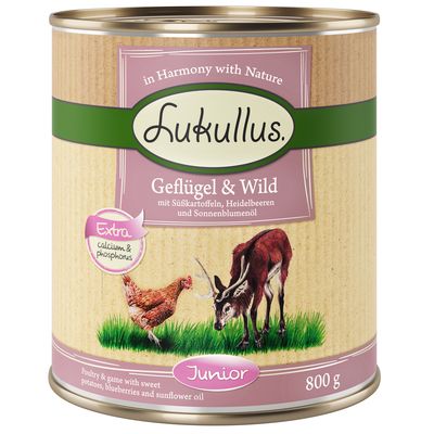 Lukullus drób, dziczyzna junior 800 g × 24