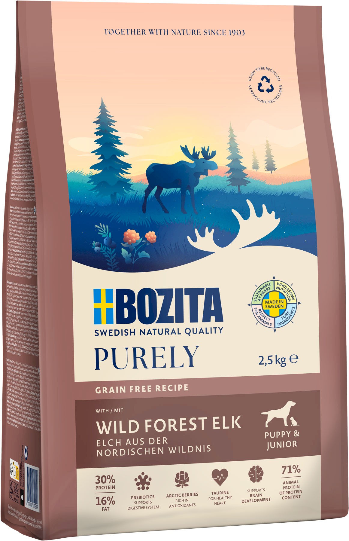 Bozita Purely łoś junior 2,5 kg