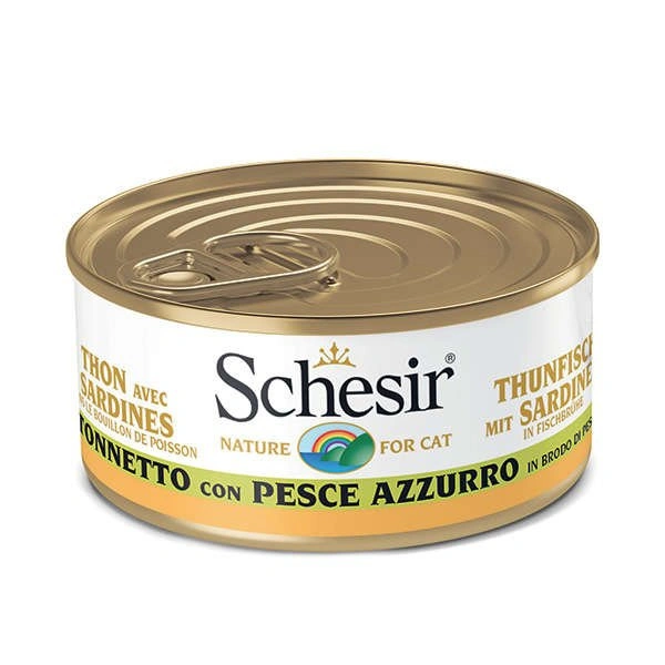 Schesir tuńczyk, sardynka w bulionie adult 70 g