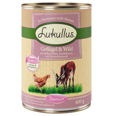 Lukullus drób, dziczyzna junior 400 g × 6