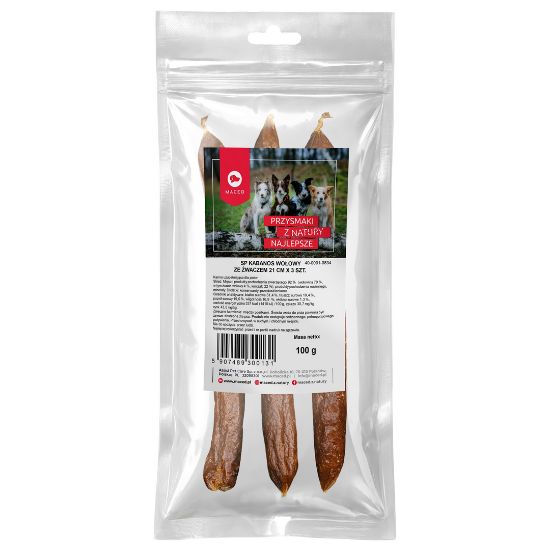 Maced Super Premium wołowina, żwacz 33 g × 3
