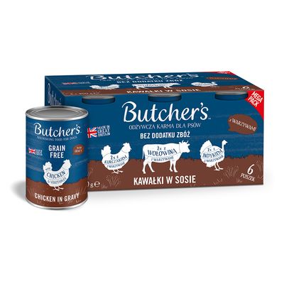 Butcher's Original indyk, kurczak, wołowina 400 g × 24
