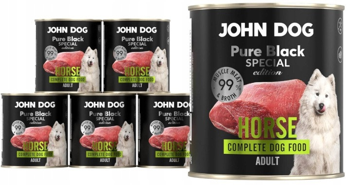 John Dog Pure Black Special Edition konina adult 800 g × 6