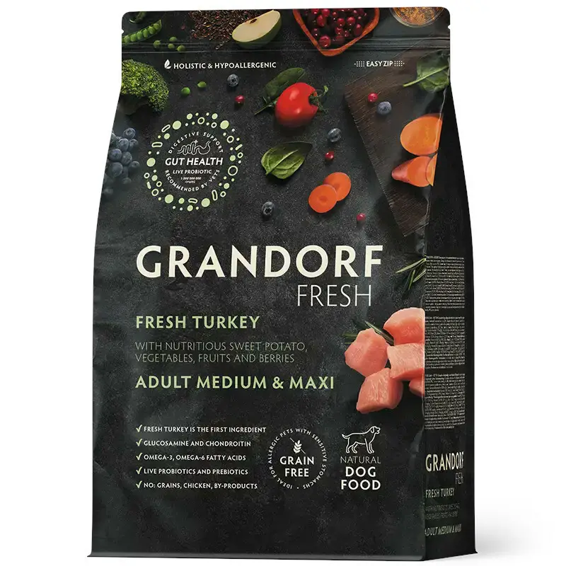 Grandorf Fresh indyk adult średnie i duże rasy 3 kg